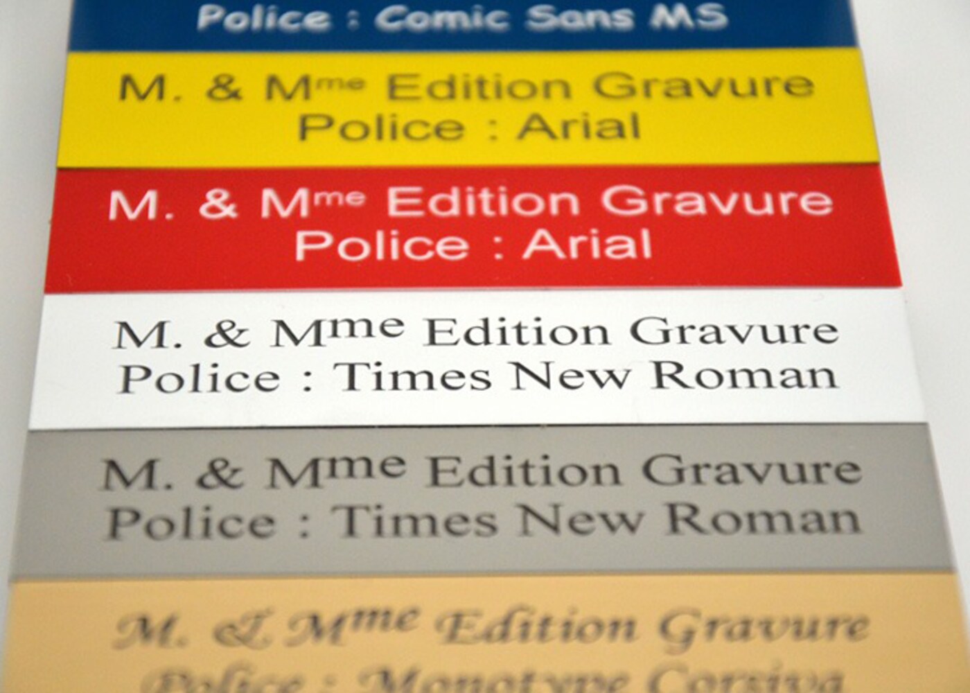 Plaques gravées couleur DPS